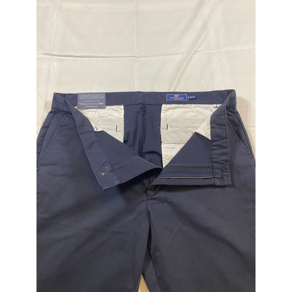 Vineyard Vines Mens Breaker Pant Navy Blue Straight Leg Chino‎ 38x34 NEW - Picture 6 of 12